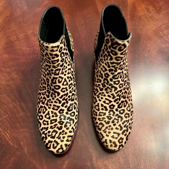 EUC Women's Cole Haan Grand 360 Gia Leopard Haircalf Booties Ankle Boots Sz  9.5 - Picture 4 of 8